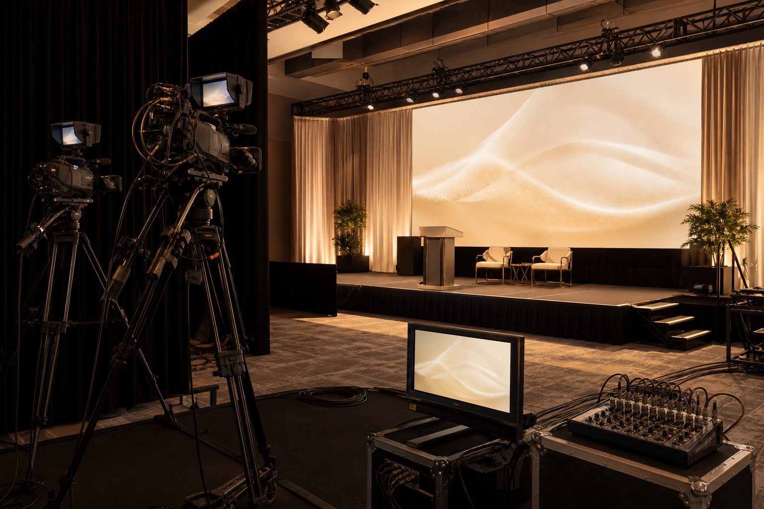 People-free live broadcast setup